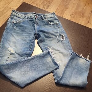 Zara Blue Distressed Women Jeans